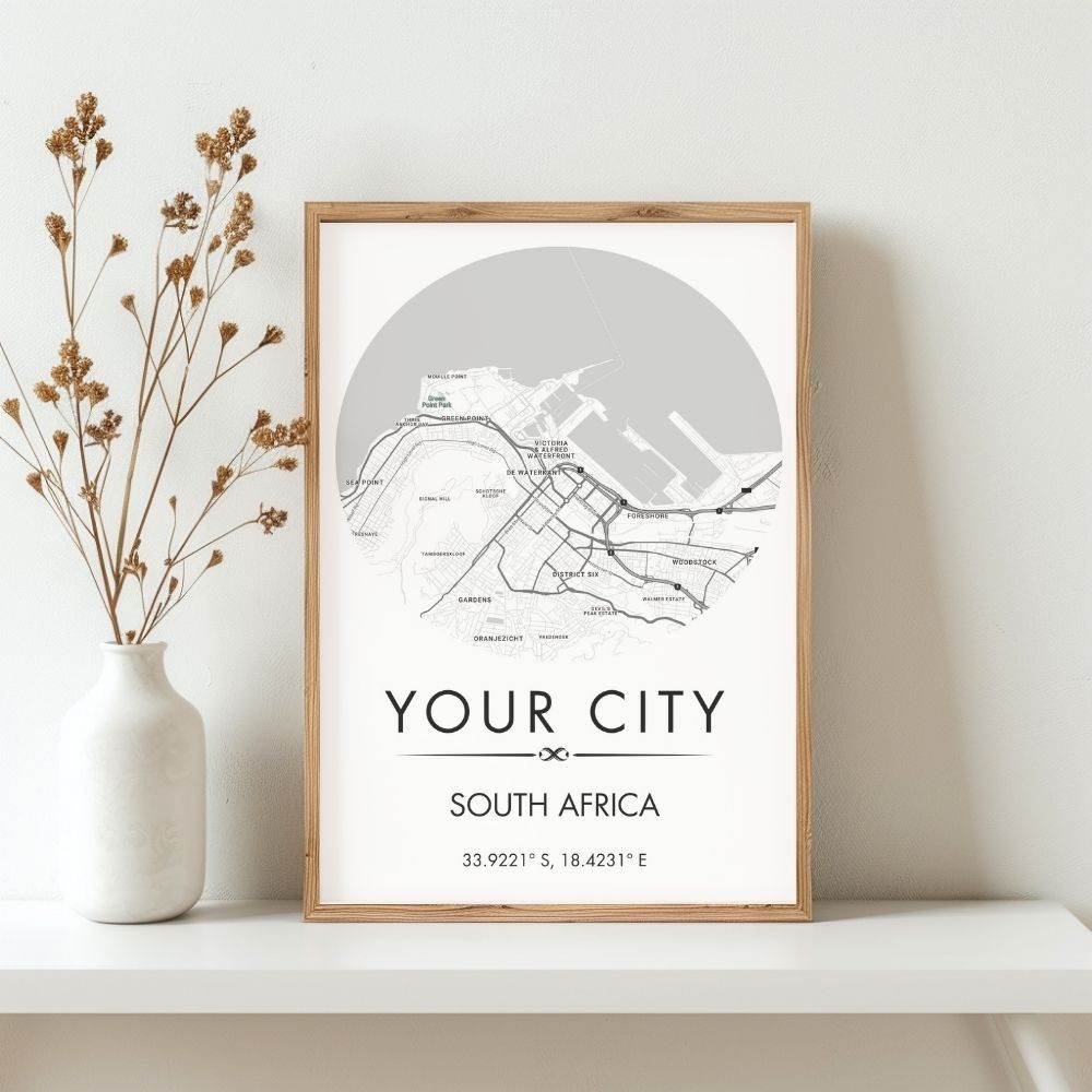 Personalised City Maps Black and White