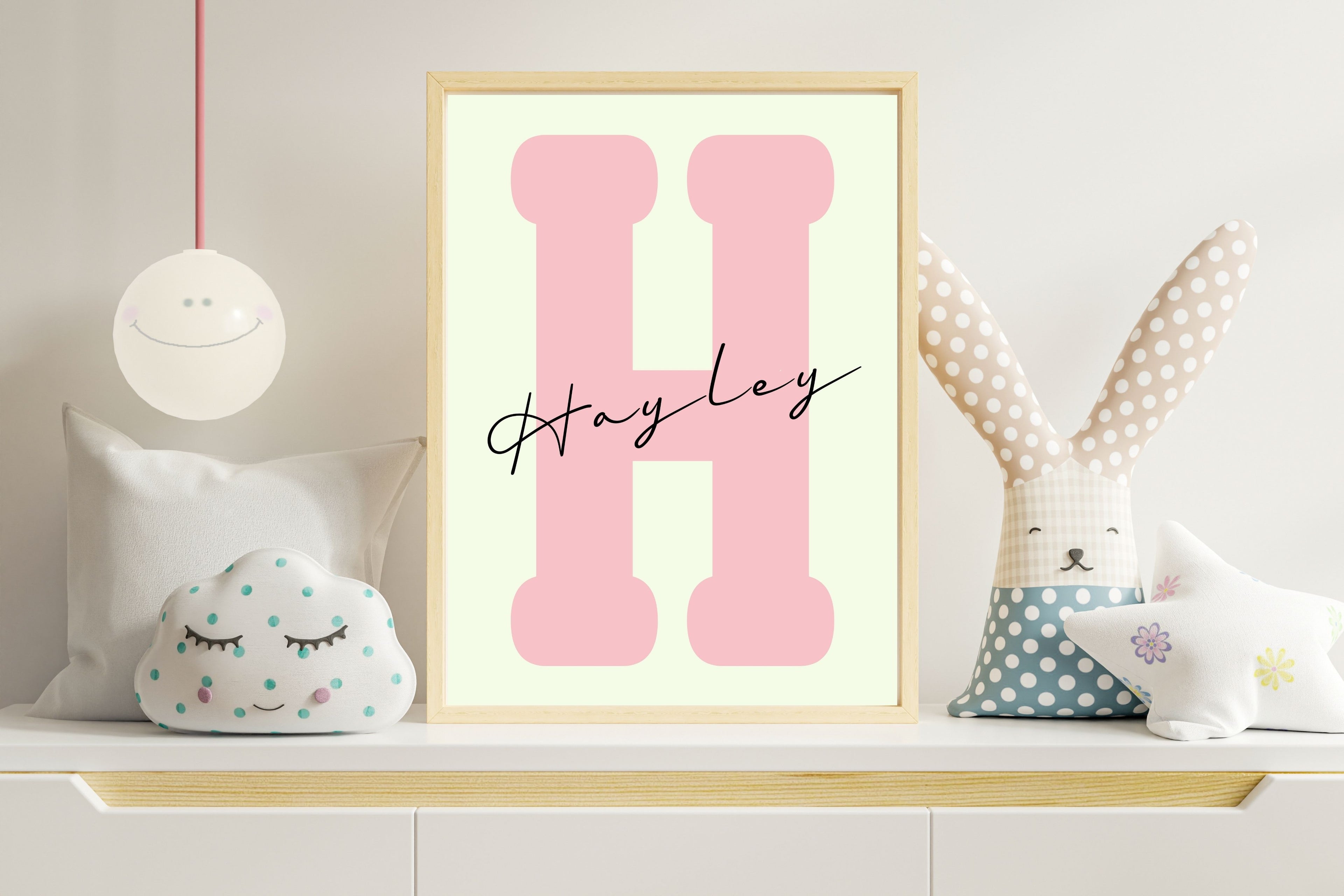 Girls Nursery Wall Art Bundle – Personalized Name + Bear Prints (Set of 3)
