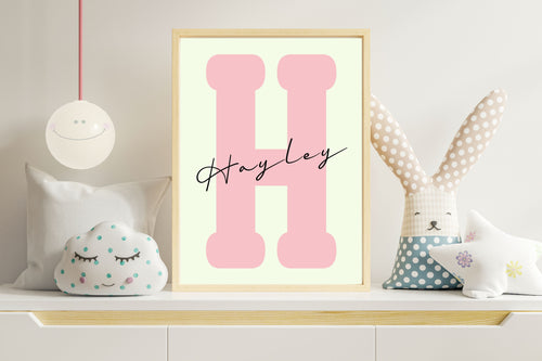 Girls Nursery Wall Art Bundle – Personalized Name + Bear Prints (Set of 3)