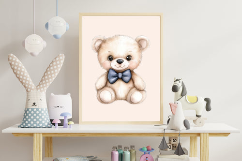 Boys Nursery Wall Art Bundle – Personalized Name + Bear Prints (Set of 3)