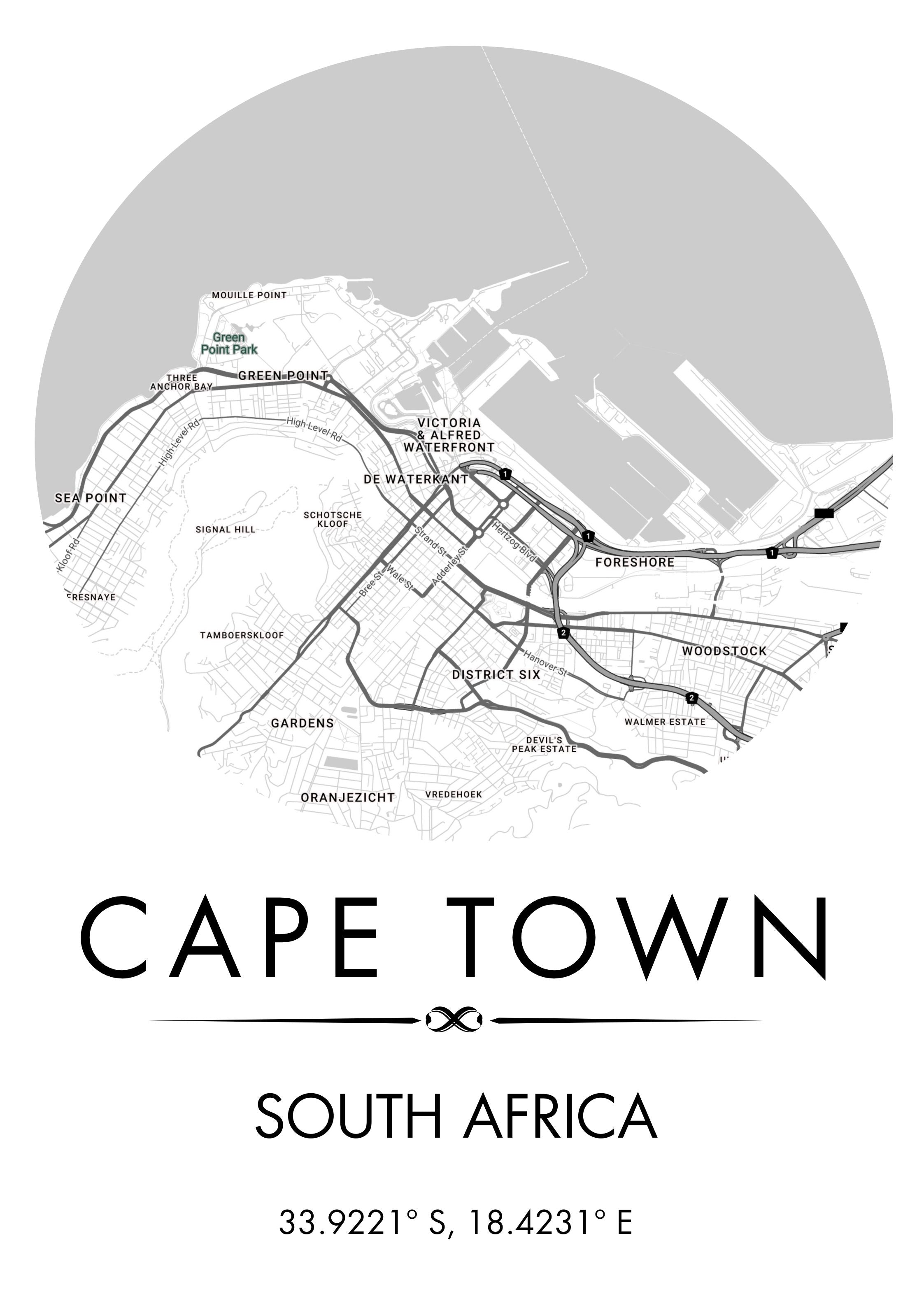 Personalised City Maps Black and White