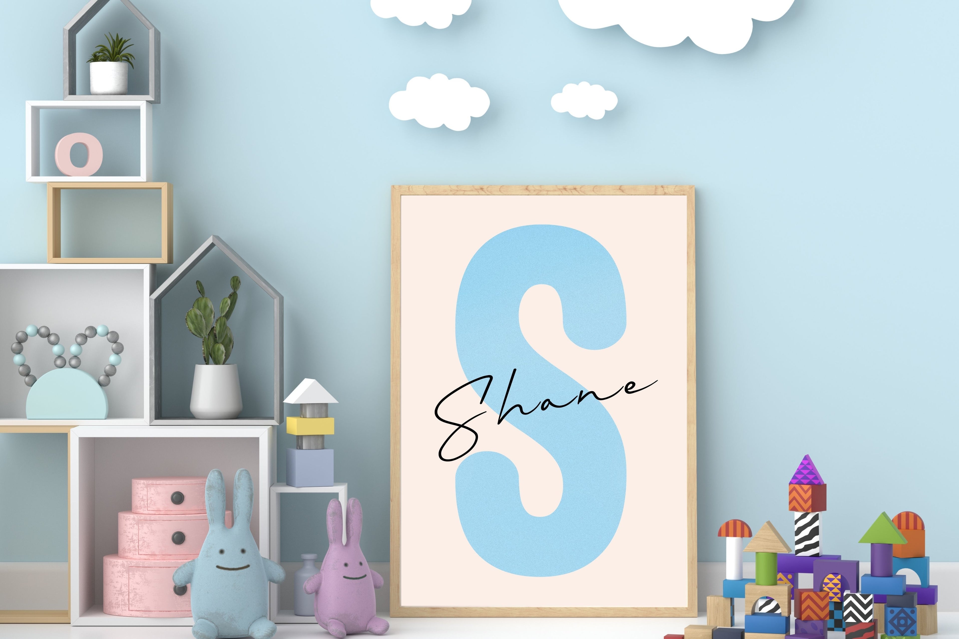 Boys Nursery Wall Art Bundle – Personalized Name + Bear Prints (Set of 3)