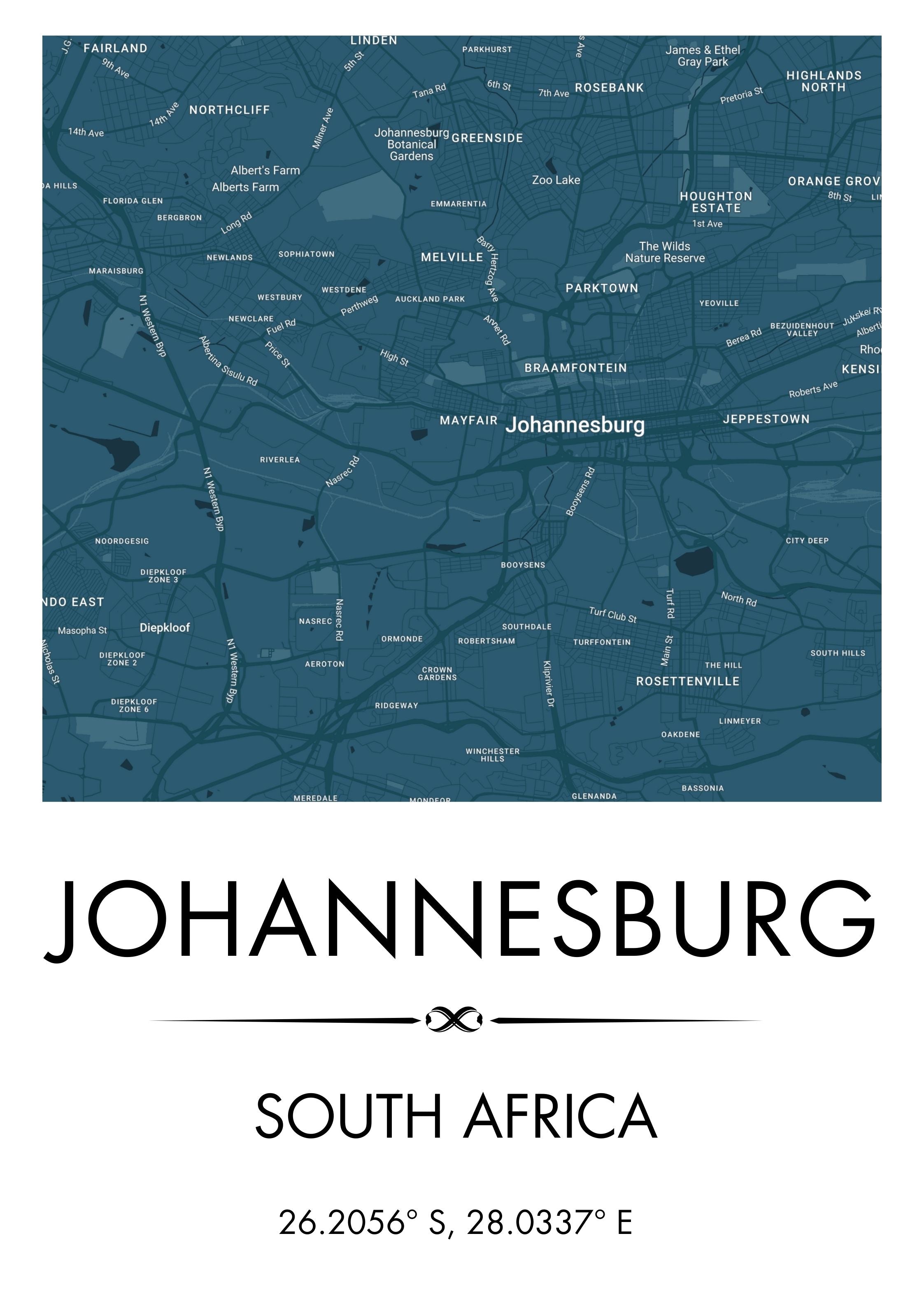 Personalised City Maps - Blue