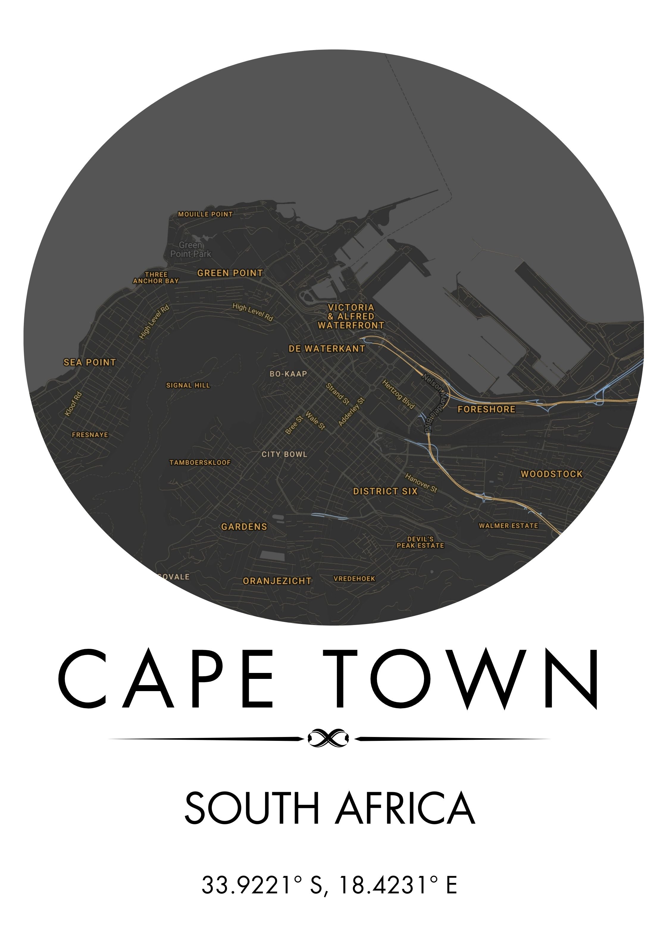 Personalised City Maps Gray and Orange