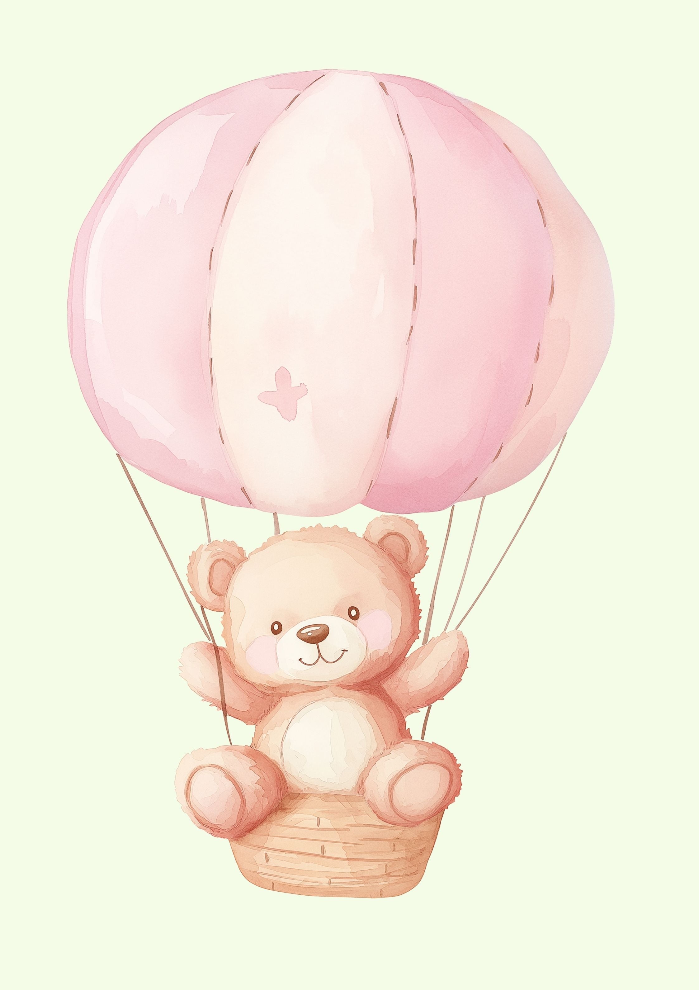 Teddy Bear and Pink Hot air Balloon