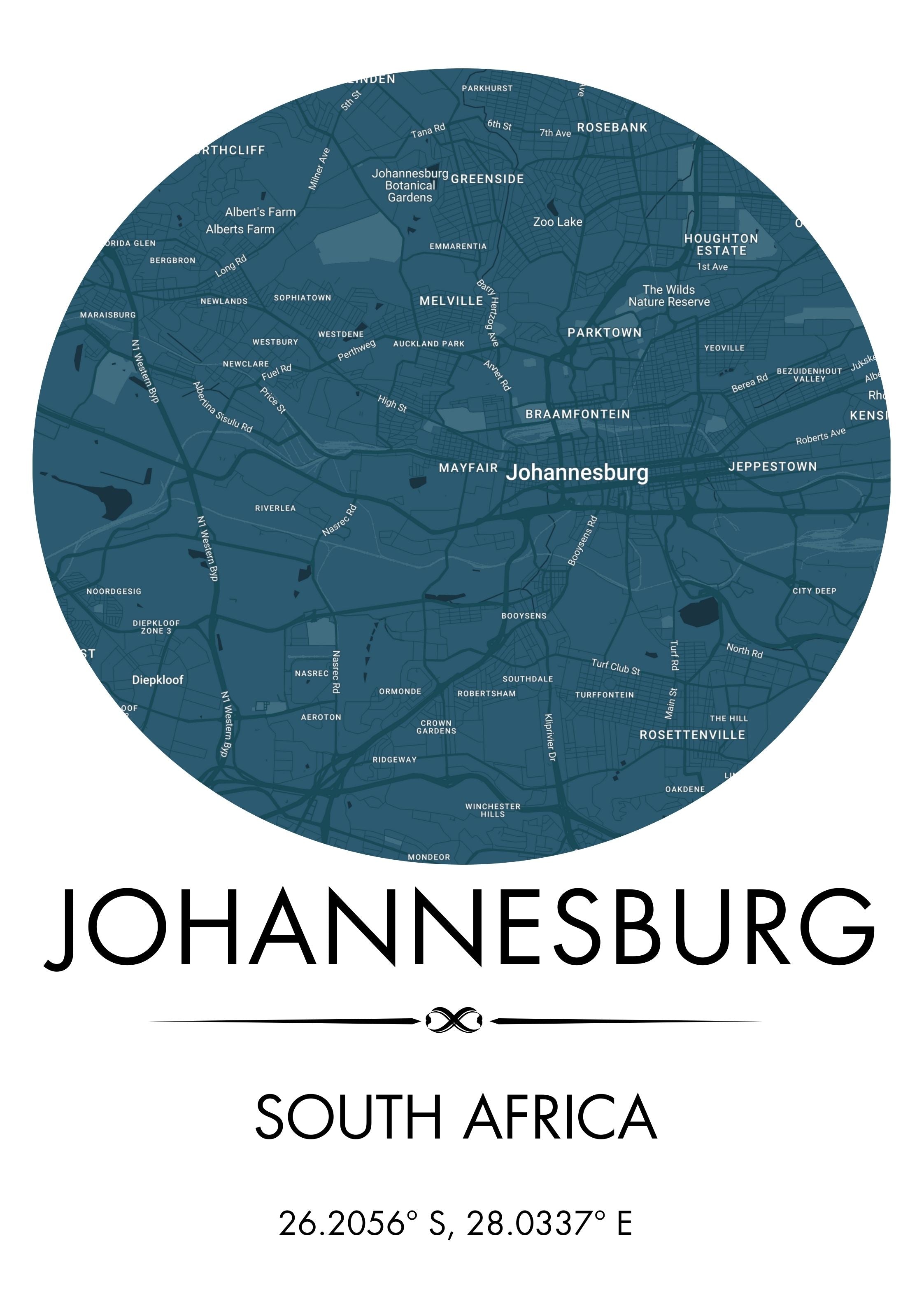 Personalised City Maps - Blue